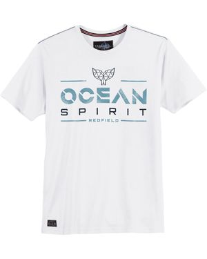 Redfield Rundhalsshirt T-Shirt Übergröße weiß Print Ocean Spirit