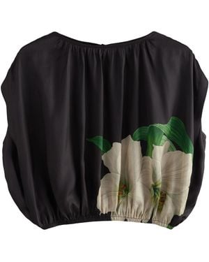 Next Blusentop Kew Collection Satin-Top, Kurzgröße (1-tlg) - Schwarz