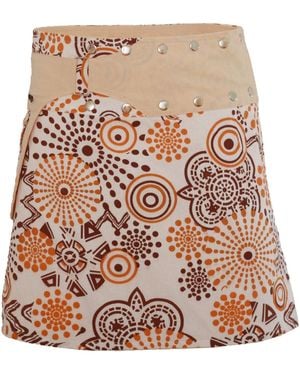 PUREWONDER Wickelrock Rock mit Tasche und Print sk170 Baumwolle Einheitsgröße - Braun