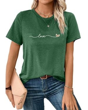 PYL St. Patricks Tag Print-Shirt mit Kleeblatt Grafik Druck - Grün