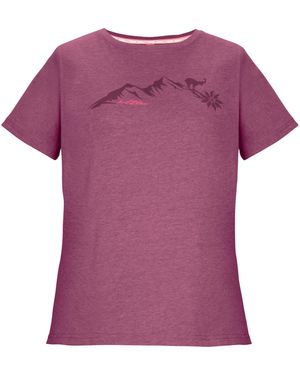 Killtec KOS 194 WMN TSHRT Vielseitiges T-Shirt mit Melange-Optik und Bergprint - Lila