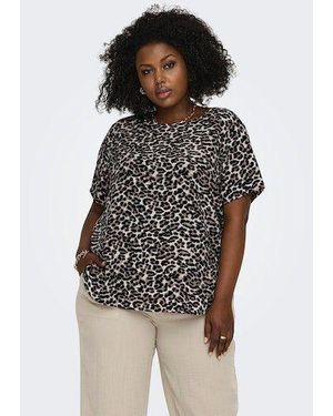 Only Carmakoma Shirtbluse CARVICA SS TOP WVN NOOS Materialmix, regular fit - Mehrfarbig