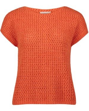 Cartoon Pullunder Strickpullover Kurz ohne Arm - Orange