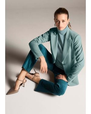 Madeleine Kurzblazer Langer Jersey-Blazer - Blau