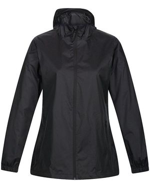 Regatta Regenjacke Packaway Wasserdichte Jacke Leichtes, Wasserfestes, Atmungsaktives Und Windfestes Material - Schwarz