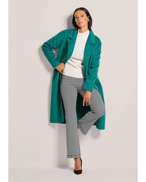 Madeleine Kurzmantel Taillierter Mantel aus Wolle - Blau
