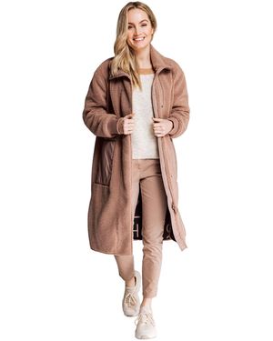 Zhrill Langjacke Mantel PATHY Taupe (0-St) angenehmer Tragekomfort - Braun