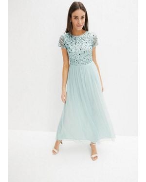 bonprix Maxikleid Für Festliche Anlässe, Aus Polyester, Ausgestellte Passform - Blau