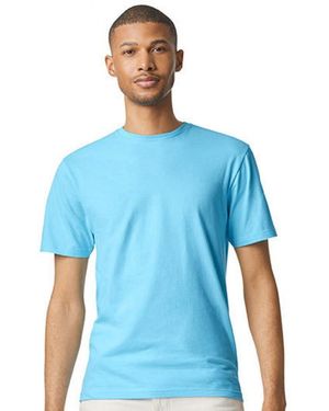 Gildan Rundhalsshirt Softstyle T-Shirt modischer Kragen - Blau