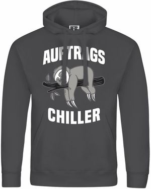 deinshirt Kapuzenpullover Auftrags Chiller Faultier Mit Print Motiv, Grafik - Grau