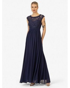 Kraimod Abendkleid Aus Hochwertigem Polyester Material Mit Rundhalsausschnitt - Blau