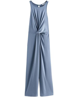 Next Jersey-Jumpsuit mit Drehdetail an der Taille (1-tlg) - Blau