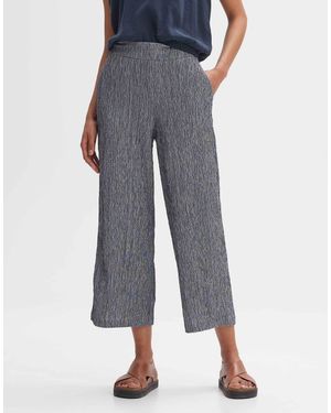 Opus Culotte MELTIKO STRUCTURE Wide in Two-Tone Optik - Blau