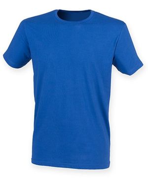Sf Men Rundhalsshirt Feel Good Stretch T / Moderner, langer Schnitt - Blau