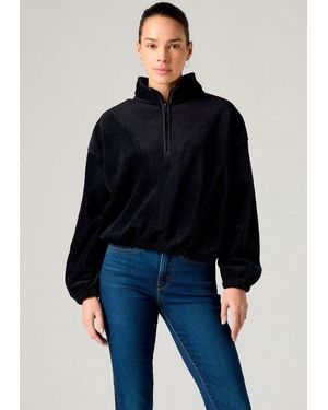 Levi's Fleecepullover Lse_Delta 1/4 Zip Pflegeleichte Fleece- Qualität - Blau
