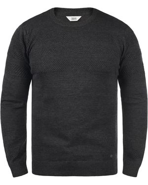 Solid Strickpullover SDBarima Strickpulli aus Feinstrick - Schwarz