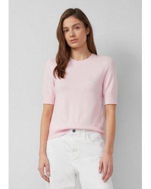 S.oliver Kurzarmpullover Strickpullover Weicher Kurzarm-Strickpullover Im Slim Fit - Mehrfarbig
