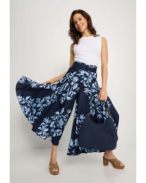 Lascana Hosenrock mit Alloverdruck, Culotte, glatte bügelfreie Ware - Blau