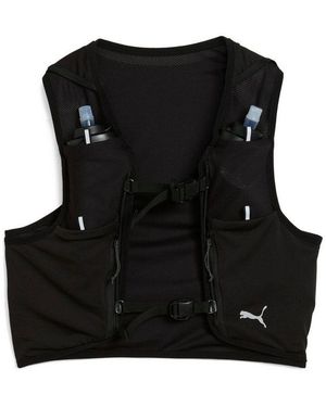 PUMA Funktionsweste Race Day Running Vest Anliegende Passform, Mit Reißverschlusstasche, Mit Pfeife - Schwarz