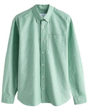 Next Langarmhemd N.Premium Regular Fit Oxford-Hemd Mit Langen (1-Tlg) - Grün