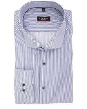 Eterna Businesshemd Modern Fit Langarm Hemd-Weiß Gestreift 3341-16-X17V - Blau