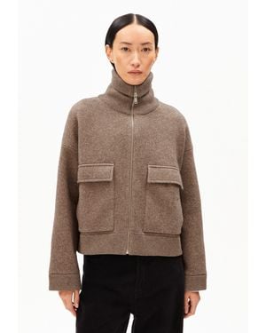 ARMEDANGELS Blouson JOANIAAS Strickjacke aus Bio-Woll Mix Oversized Fit - Braun