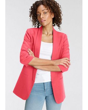 ONLY Kurzblazer Onlella – Femininer Blazer Mit 3/4-Ärmeln Und Raffung Regular Fit, Casual, Web, Kunstfaser, V-Ausschnitt - Rot