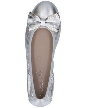 Caprice Cap Memo/Rem.F. Aus Leder Blockabsatz 9-22111-46 Ballerina Cap Memo/Rem.F - Weiß