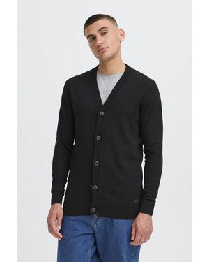 Solid Strickjacke Sdakalma Komfortabler Cardigan - Schwarz