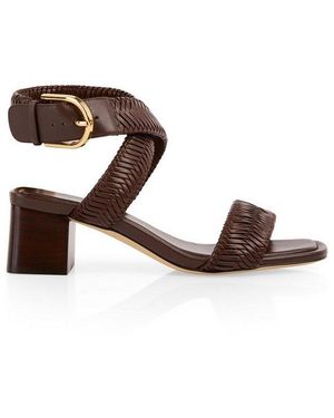 Marc Cain Collections Blazing Sun Sandalette Blockabsatz, Sommerschuh, Riemchensandale Mit Geprägten Bandagen - Braun