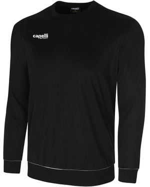 Capelli Sport Langarmshirt mit rundem Halsausschnitt - Schwarz