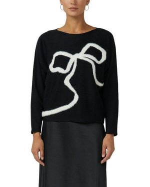 S.oliver Strickpullover Mit Intarsien Schleife - Schwarz
