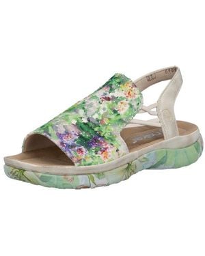 Rieker Sandale Sommerschuh, Schlupfschuh Mit Seitlichen Gummizügen Für Guten Sitz - Schwarz