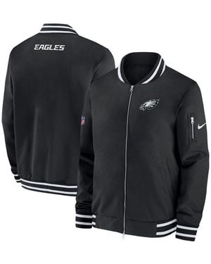 Nike Bomberjacke Jacke Philadelphia Eagles Coach Bomber Jacket - Schwarz