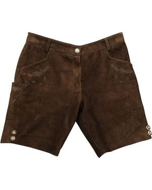 Fuente Leather Wears Trachtenlederhose Kurze Trachtenlederhose Damen Antik Braun
