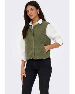 Jdy Plüschweste Simina Teddy Waistcoat Otw Qiq Noos Kunstfaser - Grün