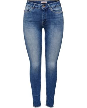 ONLY Bequeme Jeans ONLBLUSH MID SK ANK RW DNM REA1319 NOOS - Blau