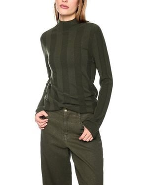 Marc Cain Stehkragenpullover Equestrian Grace Premium Damenmode Schmal Mit Stehkragen, Mit Schurwolle Und Kaschmir - Grün