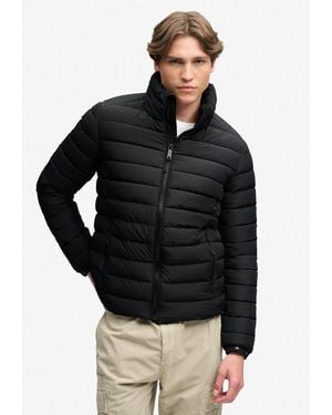 Superdry Steppjacke Fuji Midweight Padded Jkt Kunstfaser, Slim Fit - Schwarz