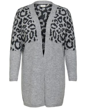 Only Carmakoma Strickjacke Carjade Animal L/S Cardigan Knt Noos - Weiß