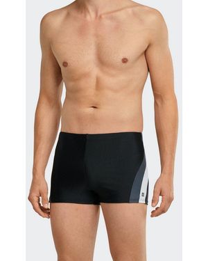 Schiesser Badepants Nautical Active Mit Komfortablem Innenslip, Bindekordel - Schwarz