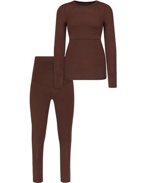 normani Umstandsleggings Merino Unterwäsche Umstandsmode Garnitur Set Umstandspullover und Umstandshose aus RWS Merinowolle - Mehrfarbig