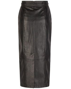 MARC AUREL A-Linien-Rock Midirock in Leder-Optik black - Schwarz