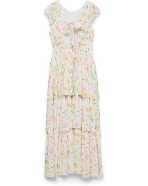 Vero Moda Maxikleid Vmestella Sl Maxi Dress Exp Viskosemischung - Weiß