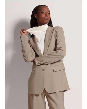 Madeleine Kurzblazer Einreihiger Blazer mit Stretchanteil - Natur