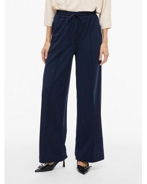 Vila Schlupfhose Viclua Hw Wide Pants-Noos Materialmix - Blau