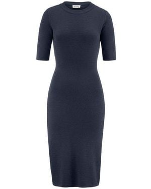 HESSNATUR Strickkleid Aus Bio-Baumwolle Und Wolle (1-Tlg) - Blau