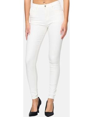 Elara Lederhose Hose Kunstleder Push Up Effekt (1-tlg) - Weiß