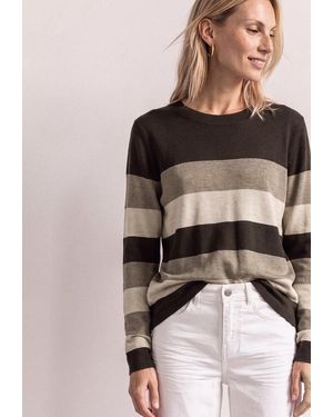 Street One Streifenpullover Aus Feinstrick - Braun