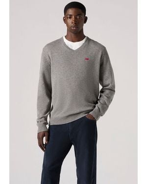 Levi's V-Ausschnitt-Pullover - Grau